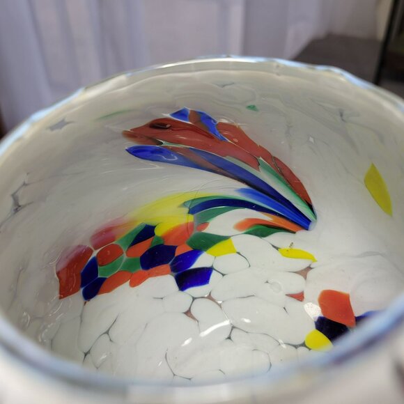 Art Glass Rose Bowl Mouth Blown In Poland Centerpiece Tea Light Candle Holder - Picture 14 of 14